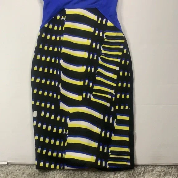 Mixed media print block midi dress - Picture 3 of 5